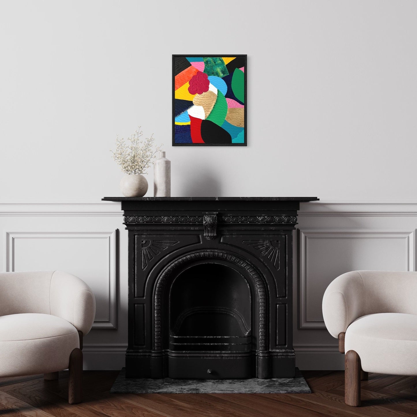 colourful contemporary art original painting infused with healing crystals
